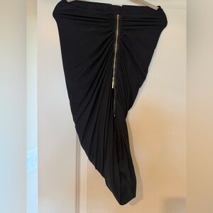 Elegant Black Draped Skirt
